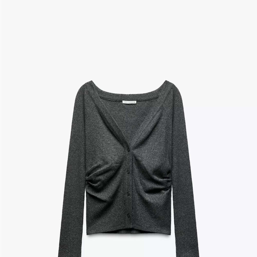 Zara Soft Ribbed Cardigan- M